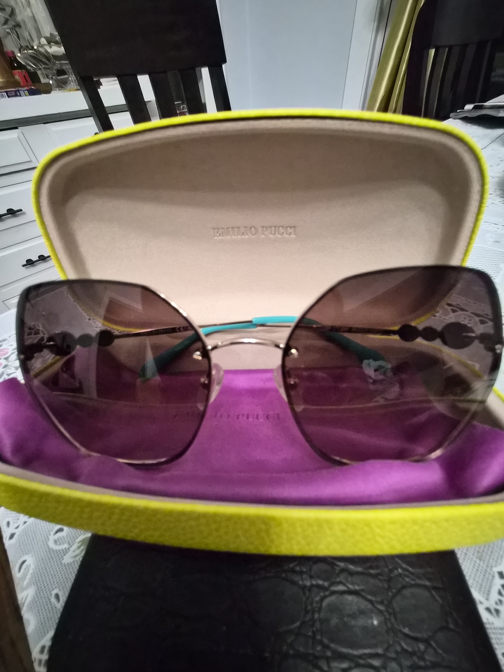 Emilio Pucci Women's Oversized Pink Gradient Sunglasses - Picture 2 of 5